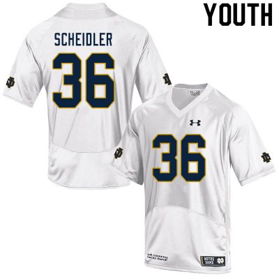 Notre Dame Fighting Irish Youth Eddie Scheidler #36 White Under Armour Authentic Stitched College NCAA Football Jersey QTD8899DG